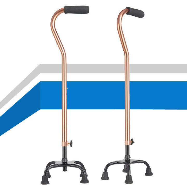 Heavy Duty Universal Medical Quad Walking Cane Stick 4 Legs (Bronze