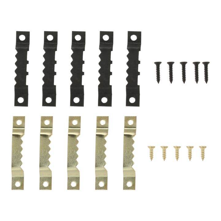 20pcs-sawtooth-picture-frame-hanger-wall-oil-painting-mirror-saw-tooth-hanging-hooks-photo-wall-holder-with-screws-golden-black