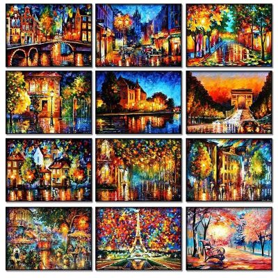 Nordic Landscape Canvas Painting Abstract City Park Posters Prints Wall Graffiti Art Pictures for Living Room Wall Decor Cuadros