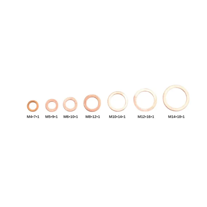 100pcs-set-m4-m14-assorted-copper-washer-gasket-set-flat-ring-seal-assortment-kit-with-box-for-hardware-accessories