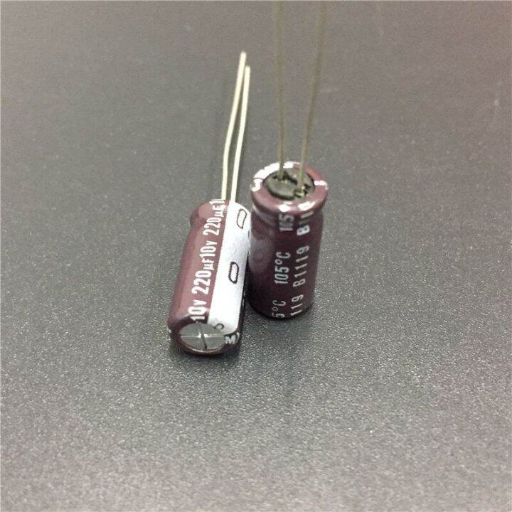 10pcs-220uf-10v-nichicon-pj-series-6-3x15mm-10v220uf-low-impedance-long-life-aluminum-electrolytic-capacitor