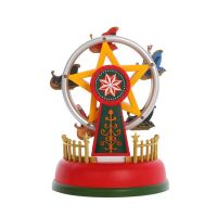 R Xmas Glowing Music Carousel Ferris Wheel Christmas Gifts Christmas Eve Gifts Christmas Ornaments Home Decoration Gifts B