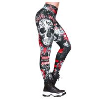 Skull Printed Leggings Push Up Running Workout Fitness Yoga Pants Breathable High Waist Leggings Women Trousers Leggins Girl