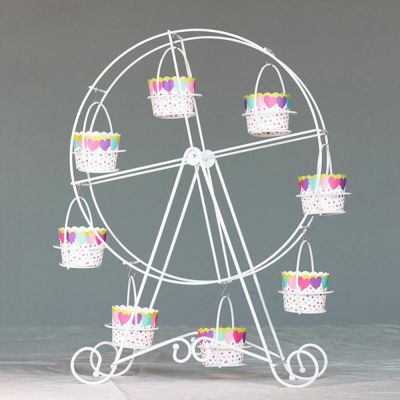 【LZ】▨№●  Ferris Wheel Metal Cupcake Titular bolo Stand Display Rack casamento festa de aniversário