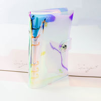 A5 A6 A7 PVC Rainbow laser Transparent Notebook diary Cover Glitter Loose leaf Note Book Planner Clip Office Supplies