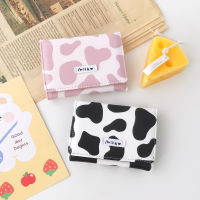 Cute Cow Print Womens Wallet PU Leather Small Female Wallet Women Short Wallet Tri-fold Kawaii Cartoon Girls Credit Card Holder