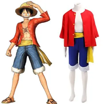 One Piece Monkey D Luffy Red Cape red suit cosplay costume man's