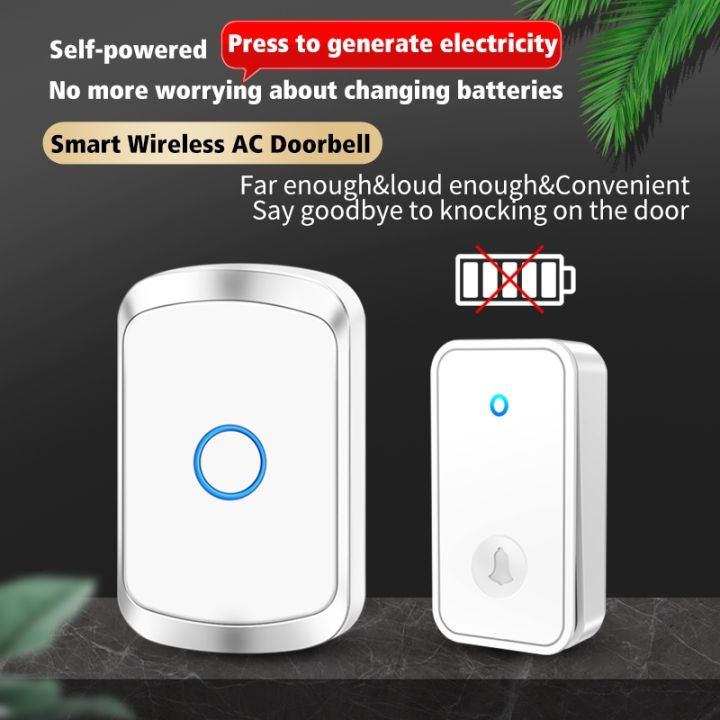 cacazi-self-powered-waterproof-wireless-doorbell-smart-home-without-battery-doorbell-with-ringtone-150m-remote-receiver-bell