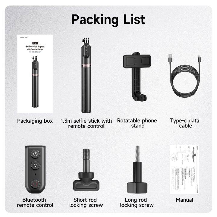 ขาตั้งแบบสามขา-selfie-1-3m-พร้อมการควบคุมรีโมทบลูทูธไร้สายสำหรับ-gopro-insta-360-dji-กล้องแอคชั่นแคมเมราสำหรับสมาร์ทโฟน