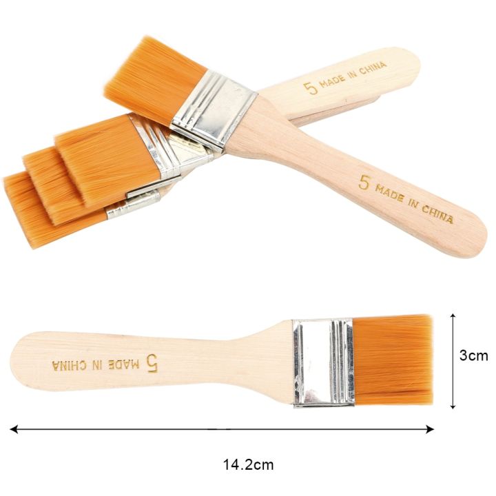 4pcs-set-yellow-nylon-oil-painting-art-brush-soft-hair-paint-brush-watercolor-painting-art-supplies-wooden-handle-brush-paint-tools-accessories
