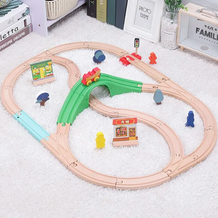 Plastic Spiral Train Tracks Wood Railway Essories Track Bridge Piers With  Fit Wooden Tracks Train Set Toys For Children Gifts | Lazada Ph