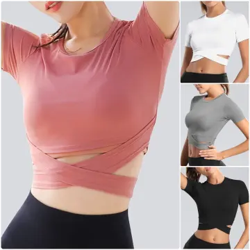Women Fitness Strappy Crop Top Long Sleeve Cross Back Plain Yoga Tank Top  with Built in Bra - China Sport Wear and Yoga Wear price