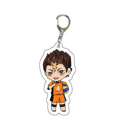 18PcsLot Anime Haikyuu Volleyball Boy Acrylic Keychain Hinata Shoyo Tobio Kageyama Cartoon Figure Pendant Keyring Wholesale