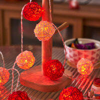 Hot Sepak Takraw Led Fairy String Lights ลูกหวาย Cotton 1.5M 10LEDs Warm White Garland Chain ตกแต่งคริสต์มาสวันหยุด