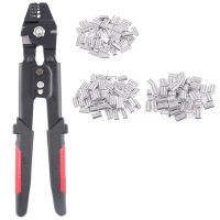 QZ-Up To 2.2mm Wire Rope Crimping Tool Wire Rope Swager Crimpers Fishing Plier With Crimp Sleeves Kit