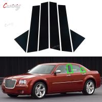 สติกเกอร์ติดเสาหน้าต่างรถยนต์6ชิ้นการปั้นปกคลุมตกแต่งเสา BC สำหรับ Chrysler 300 300C Dodge Magnum 2005-2010ส่วนภายนอก