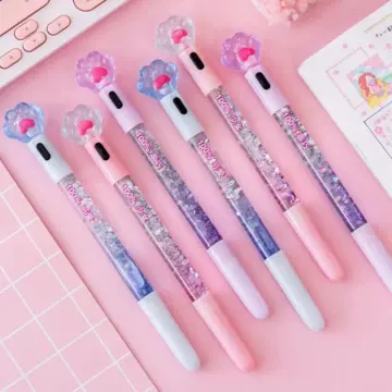 Cute Lighting Cat Claw Gel Pen, Glitter Sequins Pens for Girls