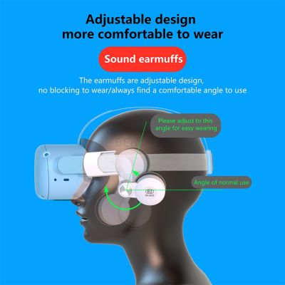 ”【；【-= Noise Reduction Earmuffs For Oculus Quest 2 Lightweight VR Headset Original Audio Ear Muffs VR  Accessories