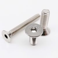 10pcs UNC 1/4-20 US Coarse Thread 304 A2 Stainless Steel Hex Hexagon Socket Flat Countersunk Head Screw Bolt High Quality Nails Screws Fasteners