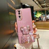 เคสขายดี Huawei HONOR 90 5G 2023ใหม่ชุบด้วยน่ารักย้อนยุคหมีกรอบนุ่ม Honor70Lite ป้องกันเลนส์กล้องปกเคสโทรศัพท์ Honor90Lite