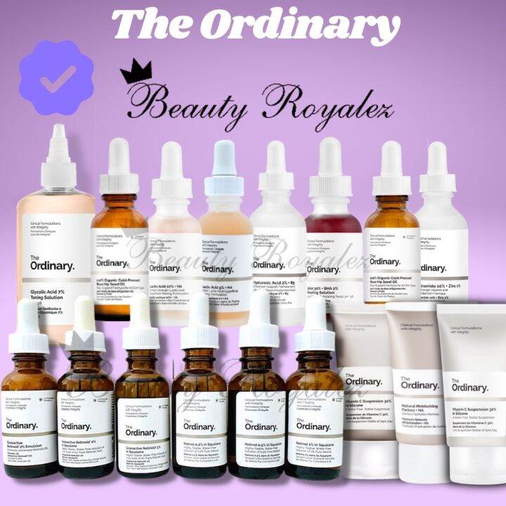 New The Ordinary AHA BHA Niacinamide Vit C Retinol Azelaic Acid Alpha Arbutin Lactic Acid