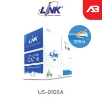 LINK สาย LAN CAT6 UTP (250 MHz) w/Cross Filler,24 AWG,CM,UL Blue (305 M) รุ่น US-9106A