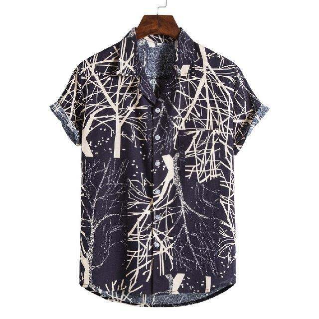 เสื้อยืดผ้าฝ้ายสำหรับผู้หญิงเสื้อเชิ๊ตพิมพ์ลายดอกไม้ระบายอากาศได้ดีใส่2023ผู้ชายใส่กระดุมแขนสั้นเดรสเข้ารูปฮาวายสำหรับวันหยุดเสื้อเชิ๊ตขนาดใหญ่สำหรับผู้ชาย