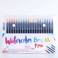 ปากกาเขียนตัวอักษรยืดหยุ่นได้20สีปากกาแปรงขนนุ่มปากกาสีน้ำเครื่องเขียนปากกาปลายเดี่ยวสีน้ำสำหรับเด็ก