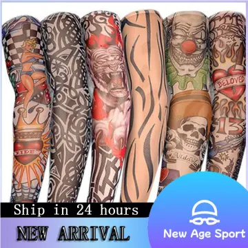 Men Women Temporary Tattoo Sleeve Outdoor Arm Stockings Protection Cover  Hip Hop  eBay