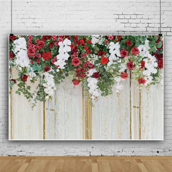 210*150CM Beautiful Wedding Flower Wall Theme Photography Background |  Lazada PH