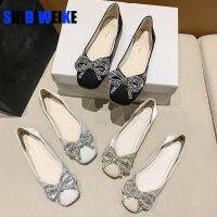 hot【DT】 Flat Fashion Ballet Shoes Bow Tie Toe Flats