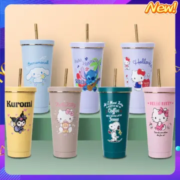 Sanrio Hello Kitty Kuromi Heat-Resistant Glass Cups Anime Kawaii  Transparent Large Capacity Breakfast Drinks Coffee Water Cup