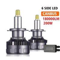 2ชิ้น72 CSP หลอดไฟหน้า Led Canbus 180000LM 3D H11 H1 HB3 9005 HB4ไฟตัดหมอก9006 200W