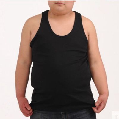 100-150kg mens vest300จินผู้ชายอ้วนเสื้อกั๊กขนาดใหญ่บวกไขมันบวกกิริยาลำลองหลวมขนาดใหญ่กีฬาเสื้อกล้าม