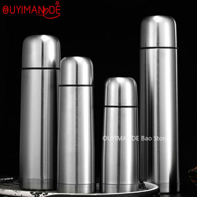 New Double-layer Bullet Shape Thermos Stainless Steel BPA Free Water Bottle Vacuum Flask Drink Bottle Coffee Mug for Travel Cup
