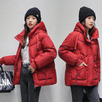 【cw】 Womens Cotton-Padded Short 2022 Winter New Hooded Loose Student Clothes for Girlfriends Cotton-Padded Coat Cold Clothing