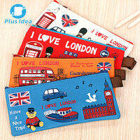 เคสปากกากระเป๋าดินสอนักเรียนการ์ตูนสไตล์ลอนดอนกระเป๋าใส่เครื่องสำอางแบบมีซิป Dompet Koin