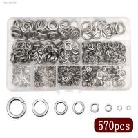 ☊☾✢ 304 Stainless Steel Spring Lock Washer Assortment Set 570 Pieces M2 M3 M4 M5 M6 M8 M10 M12 Spring Lock Prevent Loose Fasteners