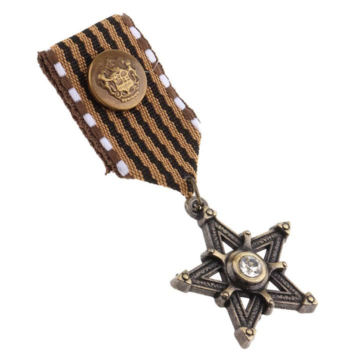 lazaralife-ผ้าลายทางแบนเนอร์เข็มกลัดรูปดาว-pin-ทหารเหรียญเกียรติยศ-badge-สำหรับปาร์ตี้