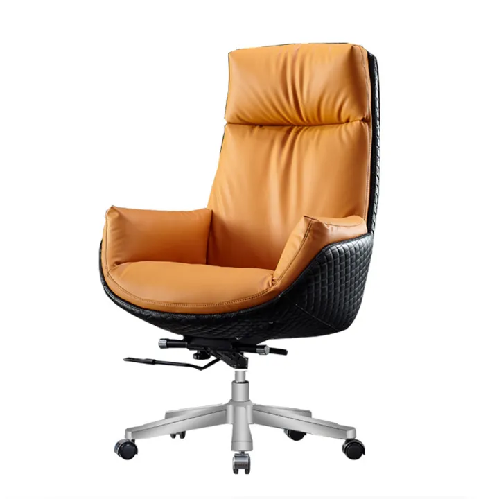 KRUZO COLEEN Tufted Luxury Cowhide Office Chair with Tilt Tension ...