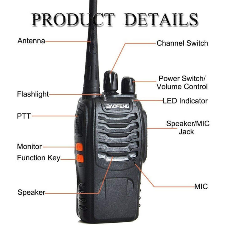 วิทยุสื่อสาร-bf-888s-1-10km-กำลังไฟ5w-1เครื่อง-มีอุปกรณ์ครบชุด-ไฟฉาย-หูฟัง-พร้อมแบตเตอรี่-เครื่องส่งรับวิทยุ-fm-คลื่นแรง-แม้อยู่ห่างกัน-สินค้าพร้อมส่ง