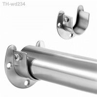 Clothes Rail Closet Rail Curtain Rod Shower Curtain Rod Round Tube Closet U-Shaped Rod End Supports Closet Pole Sockets Flange