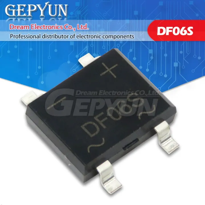 10ชิ้น DF06S SMD 4ฟุต DF06S SOP-4 DF06 Rectifier สะพาน Rectifier เดิม ...