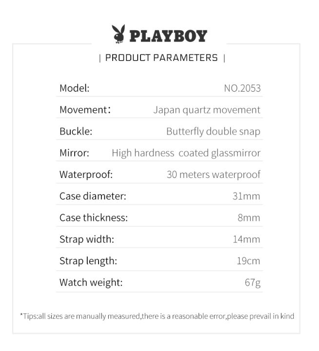 playboy-แบรนแท้-นาฬิกาผู้หญิง2023-กันน้ำ-แฟชั่น-โรสโกลด์-นาฬิกาควอตซ์-หน้าปัดหัวกระต่ายเพชร