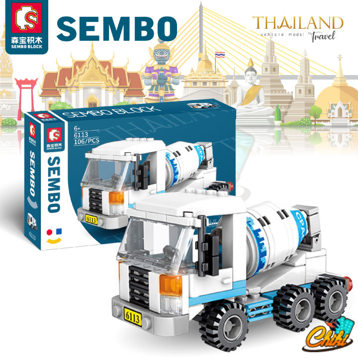 ตัวต่อ-sembo-block-ยานพาหนะ-thailand-รถเมล์-รถตุ๊กตุ๊ก-ฯลฯ