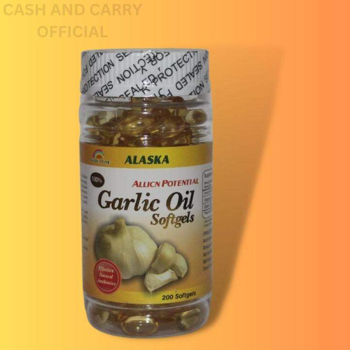 Original Alaska Garlic Oil 200 Soft gel Softgel Capsules Set of 1