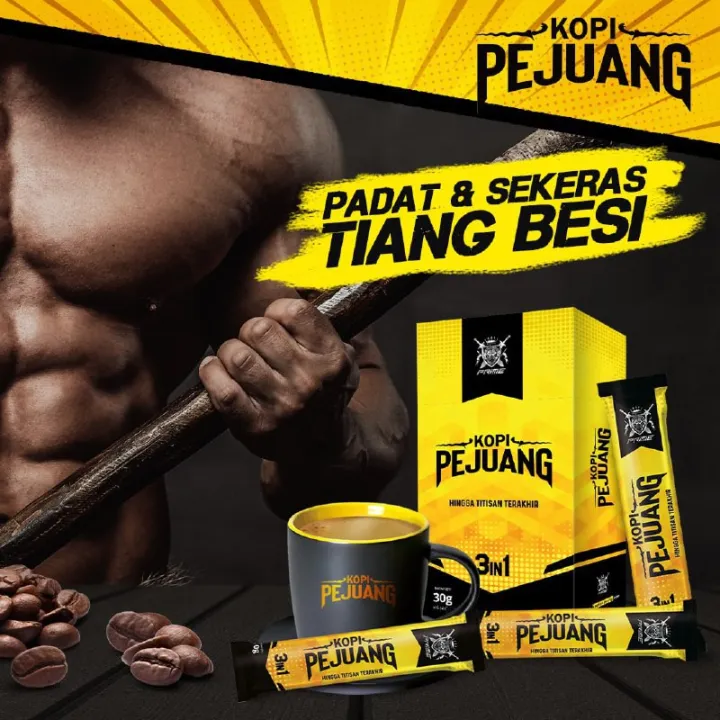 FREEGIFT KOPI PEJUANG POWER ORIGINAL HQ KERAS+TAHAN LAMA1 KOTAK (6 sachet) [ Ready Stock ] Lazada