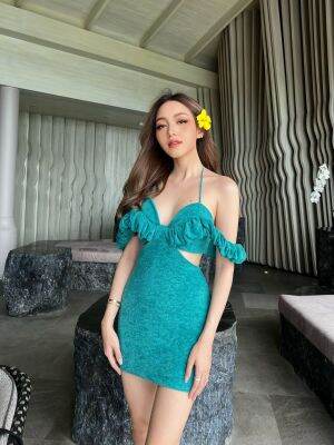 [30% OFF] SparklingxSunset - Mini Sunset Dress เดรสสั้นผ้าขนหนู เดรสสองชิ้น ถอดแยกใส่ได้