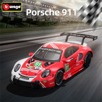 Bburago 1:24ปอร์เช่911 RSR สีแดงรถแข่งล้อแม็กรุ่น D Iecast โลหะของเล่นกีฬาจำลองสูงคอลเลกชันเด็กของขวัญวันเกิด