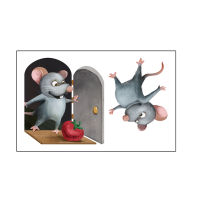 1sheet/2pcs Easy Install For Kids Room Door Removable Window 3D Waterproof Bedroom Cartoon Mouse DIY Cabinet PVC Home Decor Wall Sticker